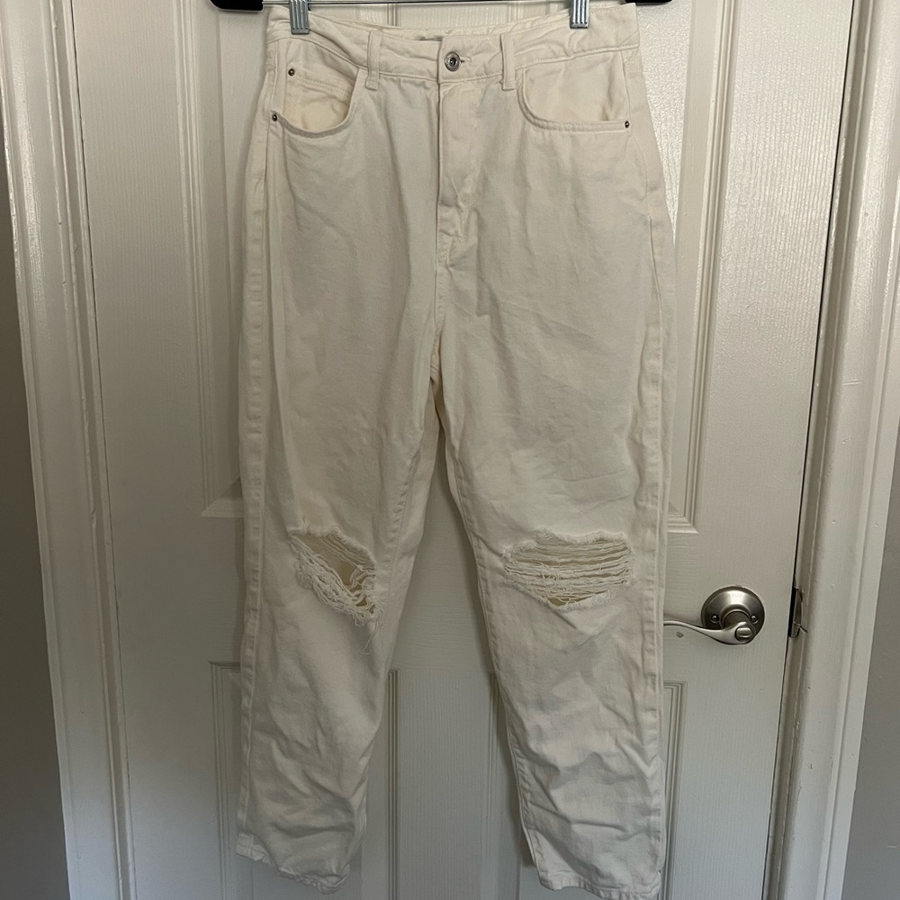 White ZARA Crop Jeans